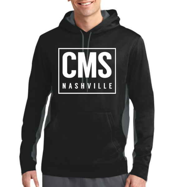 CMS - Sport Wick ® Fleece Colorblock Hooded Pullover Thumbnail