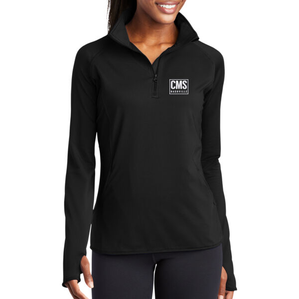 CMS - Ladies Sport Wick ® Stretch 1/4 Zip Pullover Thumbnail