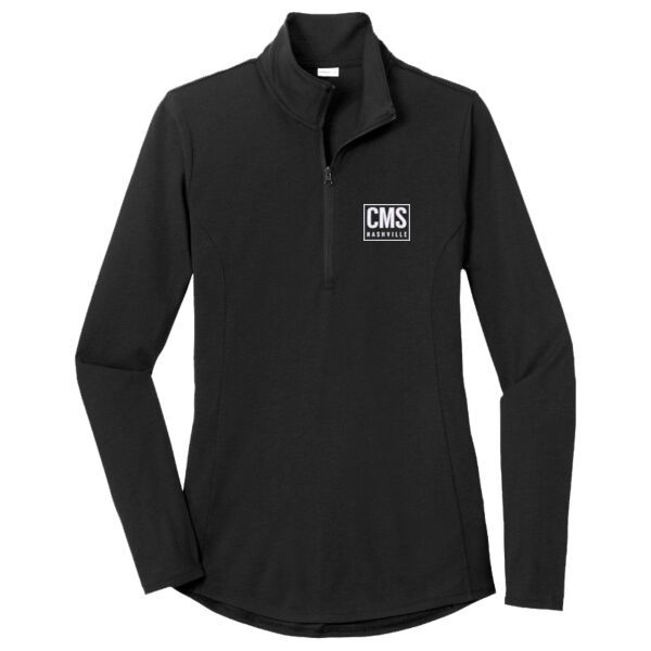 CMS - Ladies PosiCharge ® Tri Blend Wicking 1/4 Zip Pullover Thumbnail