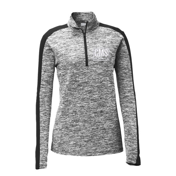 CMS - Ladies PosiCharge ® Electric Heather Colorblock 1/4 Zip Pullover Thumbnail