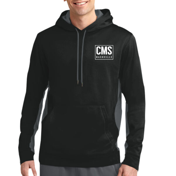 CMS - Sport Wick ® Fleece Colorblock Hooded Pullover Thumbnail